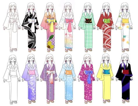 ¡Qué curioso! Descubre en que se diferencian yukata y kimono Yukata Design Drawing, Japanese Drawing, Manga Clothes, Anime Kimono, Kimono Design, Anime Inspired Outfits, Drawing Anime Clothes, Dress Drawing, Fashion Design Drawings