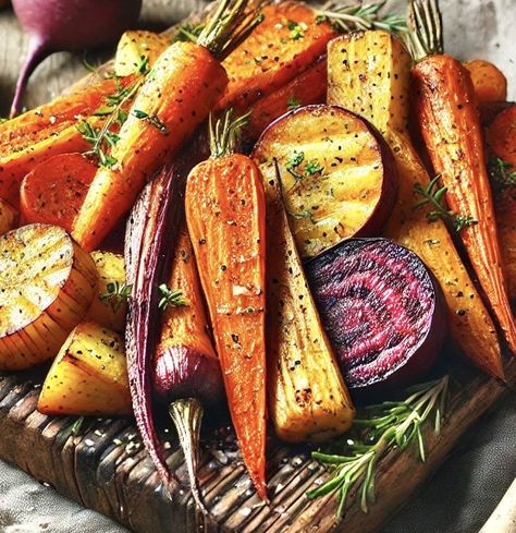 Roasted Root Vegetables Root Vegetables Recipes, Roasted Root Veggies, Vegetable Platter, Root Veggies, Roasted Root Vegetables, Soup Dinner, Healthy Bites, Healthy Clean Eating, Sauteed Vegetables