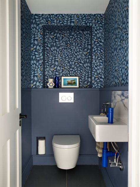 Low-carbon House – Muswell Hill - Transitional - Cloakroom - London - by JLV Design Ltd | Houzz UK Cloakroom Suites, Cloakroom Ideas, White Worktop, Marble Worktops, Muswell Hill, Bold Decor, Flat Panel Cabinets, Wall Mounted Sink, Room Diffuser