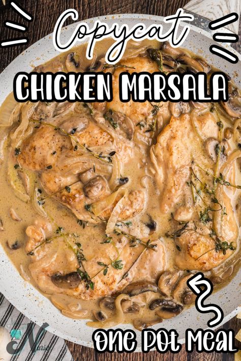 Olive Garden Chicken Marsala Recipe, Recipes Sauces, Large Meals, Olive Garden Chicken, Chicken With Mushrooms, Copy Cat Recipe, Delicious Meatloaf, Nourishing Recipes, Marsala Chicken Recipes