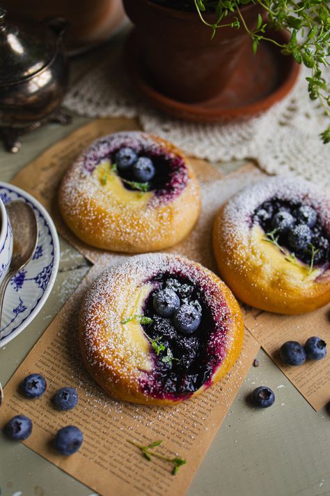 Wild Blueberry Ricotta Sweet Buns: Slavic-Inspired Vatruschka Buns — Under A Tin Roof Blueberry Ricotta, Sweet Buns, Tin Roof, Baklava, Blueberries, Just Desserts, Buns, Ricotta, Cooking And Baking