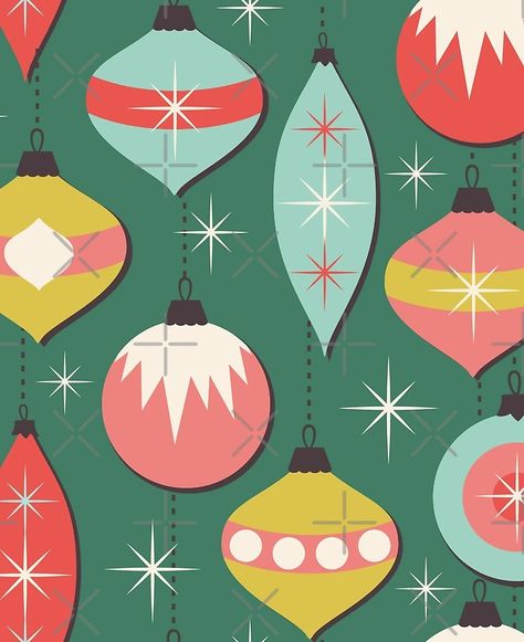 "Mid Century Modern MCM Vintage Christmas Ornaments" iPad Case & Skin for Sale by kwillhoite | Redbubble Mcm Christmas Cards, Mid Century Modern Ornaments, Mid Century Modern Christmas Ornaments, Atomic Christmas, Cookie Decorations, Stocking Ideas, Modern Christmas Ornaments, Christmas Color Palette, Mid Century Modern Christmas