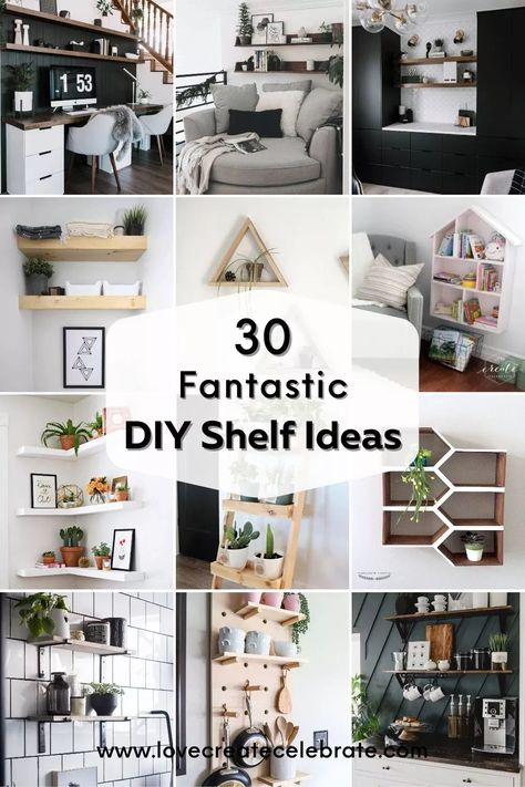 Diy Wooden Shelves Living Room, Shelf On Wall Ideas, Industrial Shelves In Living Room, Diy Farmhouse Shelves, Accent Wall Shelving, Diy Picture Shelf, Bedroom Shelving Ideas Wall Shelves For Clothes, Where To Hang Shelves In Living Room, Wall Shelf Ideas Kitchen