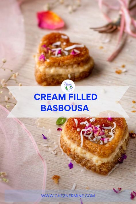 Egyptian Desserts Easy, Basbousa Cake, Semolina Dessert, Egyptian Basbousa, Egyptian Desserts, Semolina Cake, Studying Food, Cupcake Flavors, Yogurt Cups