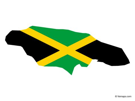 Flag Map of Jamaica | Free Vector Maps Jamaican Tattoos For Women, Jamaican Map, Jamaican Tattoos, Map Of Jamaica, Lace Sleeve Tattoos, Cliff Art, Caribbean Flags, Jamaica Map, Cartoon Map