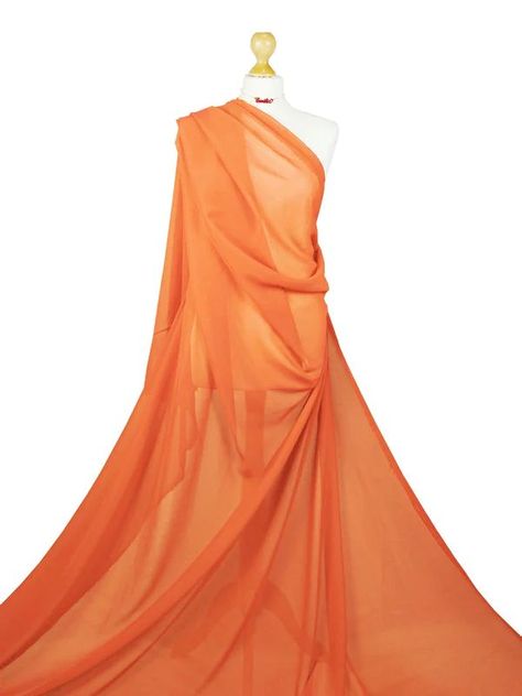 Sheer Fabric Dress, Orange Chiffon, Easy To Sew, Sheer Fabric, Sheer Fabrics, Chiffon Fabric, Summer Tops, Dress Fabric, Dressmaking