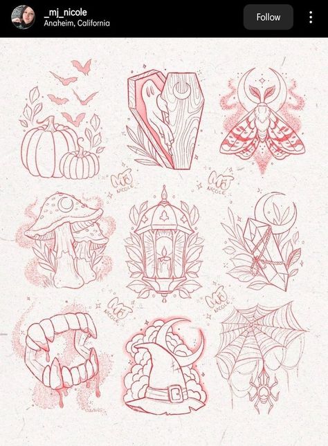 Tattoo Flash Sheets Halloween, Spooky Tattoo Drawings, Witchy Traditional Tattoo Flash, Spooky Filler Tattoo Ideas, Small Space Filler Tattoo, Halloween Flash Tattoo Ideas, Vintage Flowers Tattoo, Cutsy Tattoos, Halloween Tattoo Stencil Witchy Traditional Tattoo, Halloween Tattoo Stencil, Space Filler Tattoo, Tattoo Ideas Vintage, Halloween Flash Tattoo, Flash Tattoo Ideas, Tattoo Flash Sheets, Filler Tattoo Ideas, Traditional Tattoo Stencils