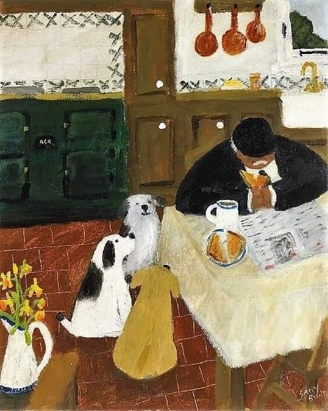 Gary Bunt Paintings, Man And Dog Painting, Chloe Whipple, Vincent Giarrano, Gary Bunt, Sandi Hester, Fun Paintings, Texture Pattern Design, Long Art