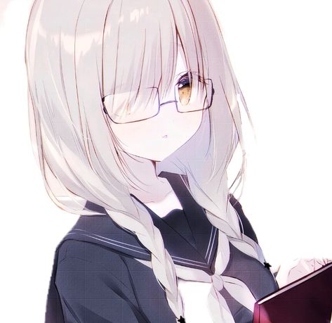 Hair Wear, Girls With Glasses, Anime Aesthetic, White Hair, Anime Character Design, Anime Character, Art Girl, Girl Hairstyles, Profile Picture