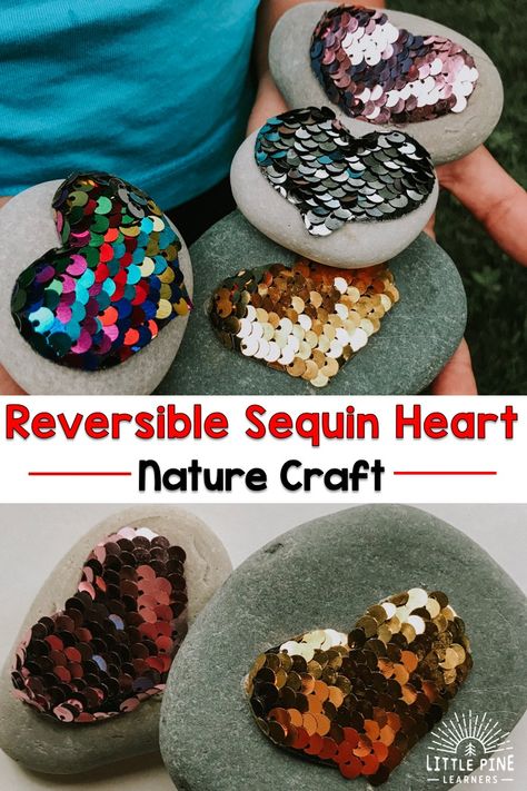 Reversible Sequin Ribbon Crafts, Sequin Crafts Diy, Sequins Crafts, Flower Sequins, Heart Nature, Fun Kid Activities, Sequins Diy, Nursery Crafts, Sequin Art