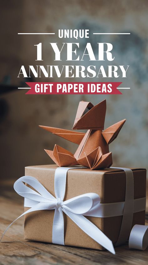 A beautifully wrapped paper gift with an origami decoration, perfect for a 1 year anniversary gift paper celebration, offering creative and sweet ideas for your first year wedding anniversary. Best First Anniversary Gifts For Him, Creative 1 Year Anniversary Gift Ideas, Ideas For One Year Anniversary For Him, First Wedding Anniversary Gift For Him, 1st Year Wedding Anniversary Gifts, First Year Anniversary Ideas, 1st Anniversary Gifts For Couple, Gift Paper Ideas, First Wedding Anniversary Ideas