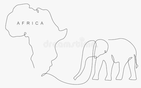 Africa Line Art, South Africa Tattoo Ideas, Africa Map Tattoo, South Africa Tattoo, Mission Tattoo, Trip Tattoo, Africa Tattoo, World Outline, Africa Outline