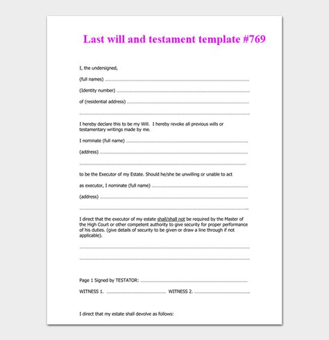 Free 17+ Last Will and Testament Forms & Templates (Word | PDF) Simple Last Will And Testament, Last Will And Testament Printable Texas, Will Forms Free Printable, Printable Will, Last Will And Testament Forms Templates Free Printable, How To Write A Will And Testament, Will Template Free Printable, Last Will And Testament Forms Templates, How To Write A Will