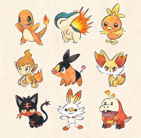 Fire Type Pokémon, Fire Pokemon, Art Tablet, Pokemon Starters, Pokemon Tattoo, Cute Pokemon Pictures, Pokemon Coloring Pages, Pokemon Coloring, Black Clover Anime