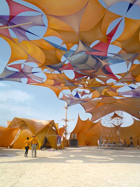 Burning Man Art, Tensile Structures, Shade Design, Black Rock City, Sacred Spaces, Burning Man Festival, Shade Structure, Shade Sail, Art Installation