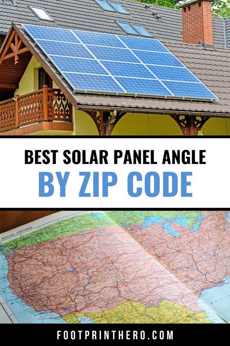 Find the best solar panel tilt angle for your zip code or location with our solar panel angle by zip code calculator. We've also included a list of optimal solar panel angles by zip code for over 800 of the most populated zip codes in the US. Rv Solar Power System, Angle Calculator, Diy Solar Power System, Solar Energy For Home, Solar Energy Projects, Renewable Energy Projects, Solar Panels Roof, Solar Energy Diy, Renewable Energy Systems