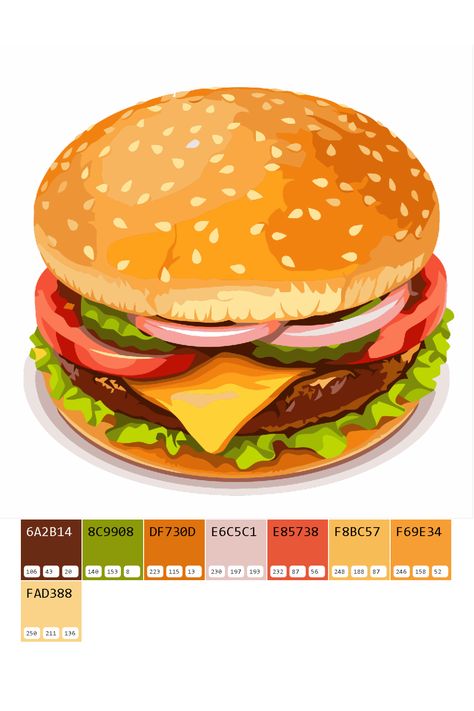 Fast Food 20 Color Palette Fast Food Color Palette, Food Color Palette, Food Colors Palette, Food Coloring, Color Palette, Color