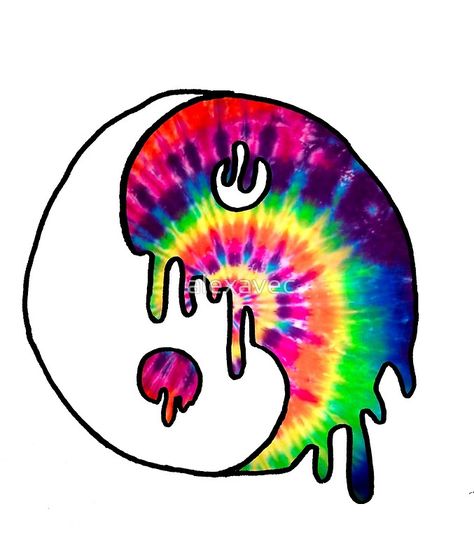 Trippy TieDye Yin Yang -- available on t-shirts, stickers, etc. Hippie Drawing, Yin Yang Sticker, Wallpaper Hippie, Yin Yang Art, Trippy Drawings, Art Hippie, Trippy Painting, Hippie Painting, Easy Canvas Art