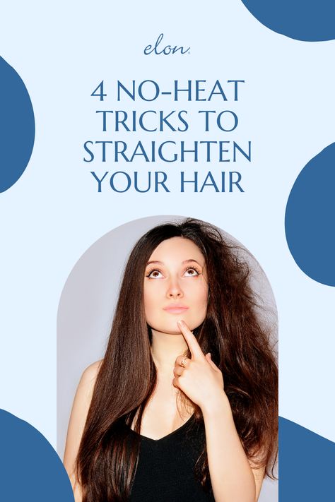 Say goodbye to your straightener, these 4 simple tips can help you get your hair silky and smooth. It is possible! Check out these 4 simple tips to straighten your hair without heat. Straight Hair Without Heat, Heat Curls, Straightening Curly Hair, Hair Without Heat, Diy Hair Masks, Curls No Heat, Hair Silky, Heat Styling, Hair Turban