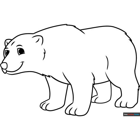 Free Cartoon Polar Bear Coloring Page for Kids Polar Bear Printable, Polar Animals Preschool, Polar Bear Coloring Page, Polar Bear Color, Cartoon Polar Bear, Bear Coloring Page, Polar Bear Drawing, Polar Bear Cartoon, Animals Preschool