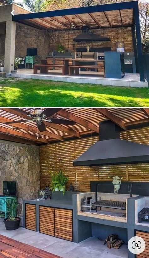 Outdoor Kitchen Design Layout, Backyard Kitchen, Patio Garden Design, Trailer Remodel, Desert Oasis, Small Backyard Patio, Garden Designs, Small Backyard Design, Outdoor Bbq