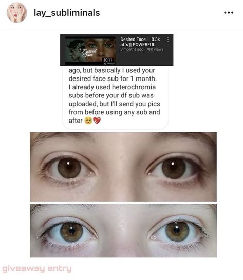 Hazel Eyes Subliminal, Lay Subliminals Results, Eye Subliminal Results, Desired Face Subliminal, Subminal Results, Mewing Result, Ideal Eyes, Subliminals Aesthetic, Subliminal Results