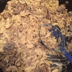 Mitzie's Beef Stroganoff - Allrecipes.com Sauerkraut Hotdish, Hamburger Helper Beef Stroganoff, Hamburger Hotdish, Beef Stroganof, Sausage Sauerkraut, Recipes Using Ground Beef, Hotdish Recipes, Sauerkraut Recipes, Homemade Hamburgers