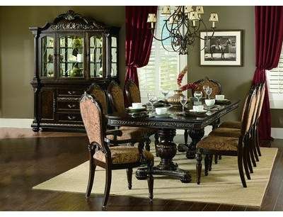 Astoria Grand Clearwell Extendable Dining Table Astoria Grand Tuscan Dining Room, Tuscan Home Decorating, Formal Dining Room Furniture, Style Toscan, Tuscan Furniture, Formal Dining Room Sets, Double Pedestal Dining Table, Dining Room Furniture Sets, Tuscan Decor