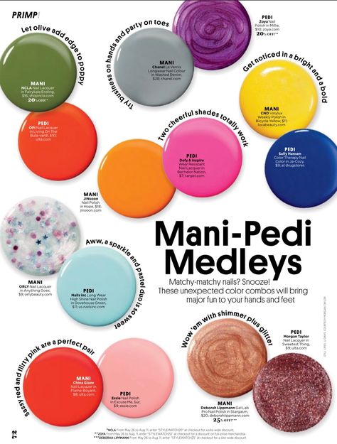 Mani Pedi Color Combos, Mani Pedi Combos, Nail Polish Combinations, Nail Color Combinations, Pedi Ideas, Mani Ideas, Nail Color Combos, Zoya Nail, Hair Diy