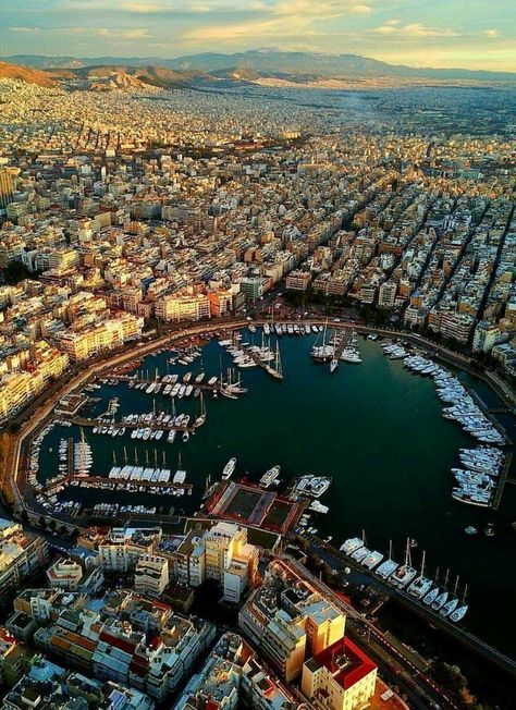 Piraeus, Attica, Greece 🇬🇷 Attica Greece, Classical Greece, Athens City, Greece Islands, Athens Greece, Best Places To Travel, Greece Travel, Greek Islands, Aerial View