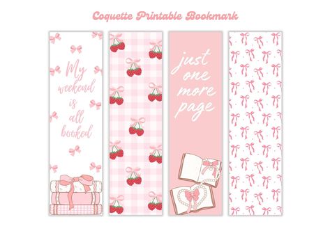 Bookmakers Ideas, Cute Book Marks Printable, Bookmarks To Print, Cute Bookmarks Printable, Cute Bookmark, Coquette Bookmark Diy, Bookmark Design, Printable Bookmarks, Coquette Bookmarks Printable