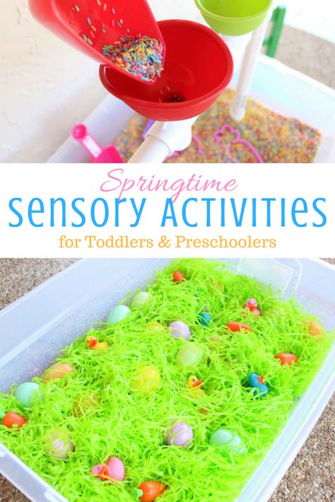 Indoor and Outdoor Water Play & Sensory Bin Activities for Toddlers | CRAZY LIFE WITH LITTLES - Lifestyle, Travel Motherhood Blog Spring Sensory Bin, Easter Learning Activities, Sensory Bin Activities, Learning Activities For Preschoolers, Outdoor Water Play, Spring Sensory, Sensory Activities For Preschoolers, Spring Activity, Eyfs Activities