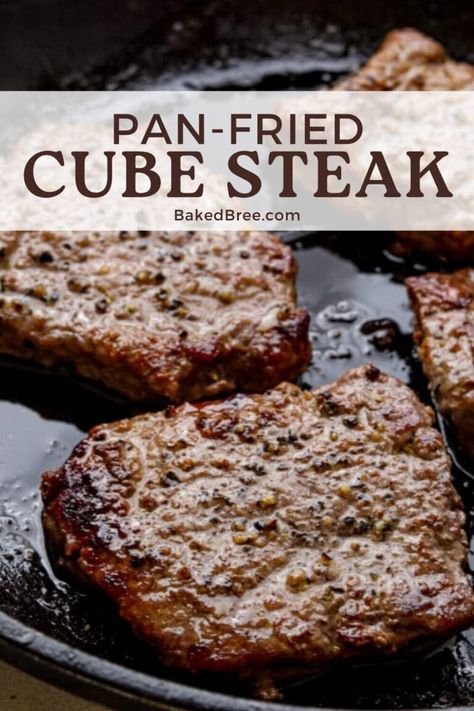 Pan-Fried Cube Steak | Baked Bree Grilled Cube Steak Recipes, Cube Steak Recipes Stove Top, Baked Cube Steak Recipes, Recipes For Cube Steak, Grilled Cube Steak, Fried Cube Steak Recipes, Cubed Steak Recipes, Cubed Steak Recipes Easy, Fried Cube Steaks