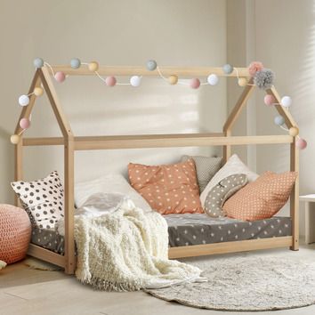 LivingFusion Amenet Single Bed Frame | Temple & Webster Beds For Boys, Big Boy Bed, Boy Bed, Toddler Bed Frame, Bed Frame Plans, House Beds For Kids, Teepee Bed, House Frame Bed, Single Bed Frame