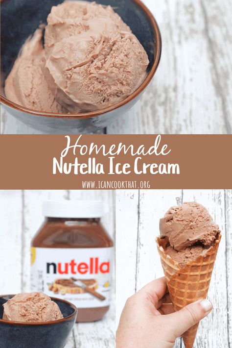 Homemade Nutella Ice Cream, Nutella Ice Cream In Jar, Nutella Ice Cream Recipe, Recipe For Ice Cream, Leek Potato Soup, Kitchen Aid Ice Cream, Smores Ice Cream, Batch Cocktail Recipe, Kitchen Aide