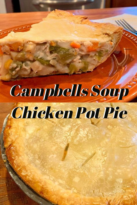 No more struggling with complicated recipes after a long day. This chicken pot pie is a lifesaver for busy families. Bonus: it tastes delicious too!  Make this Campbells chicken pot pie with our veg all chicken pot pie recipe. It’s an easy Campbells soup chicken pot pie recipe.   #easydinner #familyfriendly #chickenpotpie #CampbellsChickenPotPie #CampbellsSoupChickenPotPie #MyTurnforus #VegAllChickenPotPie #VegAllChickenPotPieRecipe #WhatToEatWithChickenPotPie Cream Of Chicken Soup Chicken Pot Pie, Chicken Pot Pie Recipe Campbells Soup, Pot Pie With Cream Of Chicken Soup, Chicken Pot Pie With Cream Of Potato Soup, Pot Pie Cream Of Chicken Soup, Chicken Pot Pie Recipe With Cream Chicken Soup, Campbell Chicken Pot Pie Recipe, Cream Of Mushroom Chicken Pot Pie, Pot Pie Recipe With Cream Of Chicken