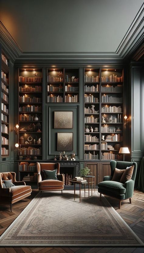 Library Wall With Door, Rich Library Aesthetic, In The Likely Event Book Aesthetic, Old English Library Study, Large Library Room, Old Money Library Aesthetic, Cabinet Of Curiosities Aesthetic, Classic Library Design, Dark Library Room