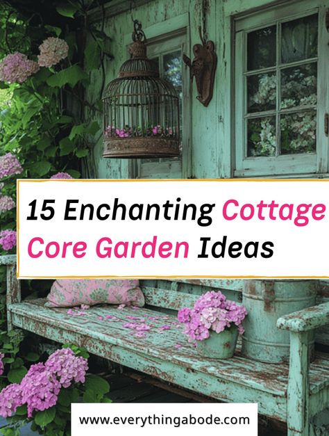 15 Enchanting Cottage Core Garden Ideas to Transform Your Outdoor Space Cottage Garden Backyard, Cottage Core Backyard, Enchanted Garden Backyard, Cottagecore Backyard, Jardin Style Shabby Chic, Cottage Core Garden, Storybook Gardens, Simple Cottage, Whimsical Flowers