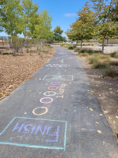 How to Make the Perfect Chalk Obstacle Course - Rebecca Everly Chalk Course Sidewalk, Obstical Course Ideas For Kids, Vbs Obstacle Course, Kids Obstacle Course Outdoor, Preschool Chalk Obstacle Course, Chalk Obstacle Course Sidewalk, Chalk Optical Course, Obstacle Course For Toddlers, Kids Obstacle Course Ideas