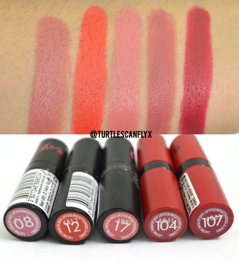 Rimmel Kate Moss Lipstick, Kate Moss Lipstick, Rimmel Lipstick, Lipgloss Swatches, Physicians Formula Makeup, Makeup Party, Lip Swatches, Rimmel London, Lipstick Swatches