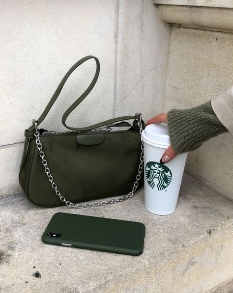 Khaki Outfit Aesthetic, Khaki Green Aesthetic, Green And Khaki Outfit, Khaki Aesthetic, Louise Richardson, Khakis Outfit, Green Matcha, Aesthetic Bag, Green Vibes