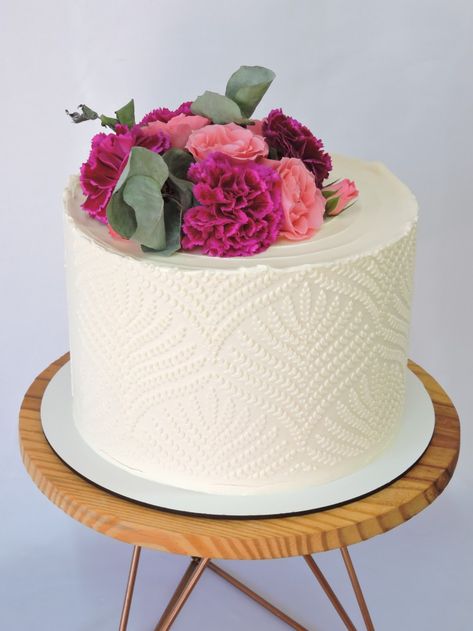 White On White Stencil Cake, Buttercream Stencil Cake, Stencil Cake, Cake Stencil, Bento Cake, Special Occasion Cakes, Wedding Cake Inspiration, Occasion Cakes, Home Baking