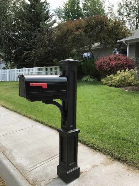 The $100, 20 minute, Upgrade that Seriously Amped up our Curb Appeal - Chris Loves Julia Decorative Post, Address Decals, Backyard Playset, Mailbox Posts, Mailbox Decals, Mailbox Post, Chris Loves Julia, Mounted Mailbox, Plastic Planters