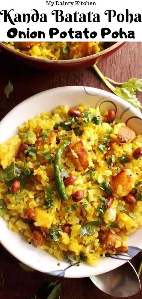 Poha is an authentic Maharashtrian breakfast recipe. This is easy to make and a healthy food. It takes hardly 10 mins to make this easy poha for breakfast. #maharashtrianfood, #poharecipe, #healthybreakfast, #easybreakfast, #indianbreakfast Kanda Poha, Healthy Breakfast Dishes, Healthiest Breakfast, Poha Recipe, Maharashtrian Recipes, Tiffin Recipe, Recipe For Breakfast, Paratha Recipes, Quick Breakfast Recipes