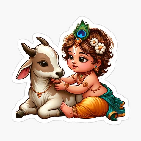 Get my art printed on awesome products. Support me at Redbubble #RBandME: https://www.redbubble.com/i/sticker/Krishna-by-SnapStick2003/158109020.EJUG5?asc=u Krishna Sticker, Painted Saree, Krishna Radhe, Engagement Mehndi Designs, Little Krishna, Hand Painted Sarees, Lord Ganesha Paintings, Baby Krishna, Ganesha Painting