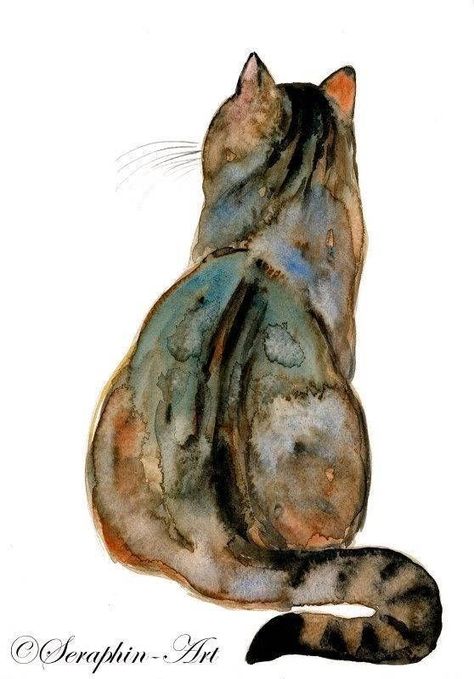 Cat Art Painting, Aquarelle Art, Tabby Cats, Watercolor Painting Techniques, Cat Artwork, 수채화 그림, Watercolor Cat, Watercolor Art Lessons, Cats Illustration