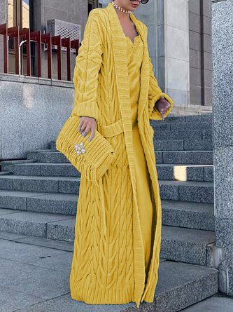 Faux Leather Coat, 2025 Fashion, Mellow Yellow, Open Front Cardigan, Style Outfits, Elegant Outfit, Long Sleeve Cardigan, Long Sweaters, Urban Fashion