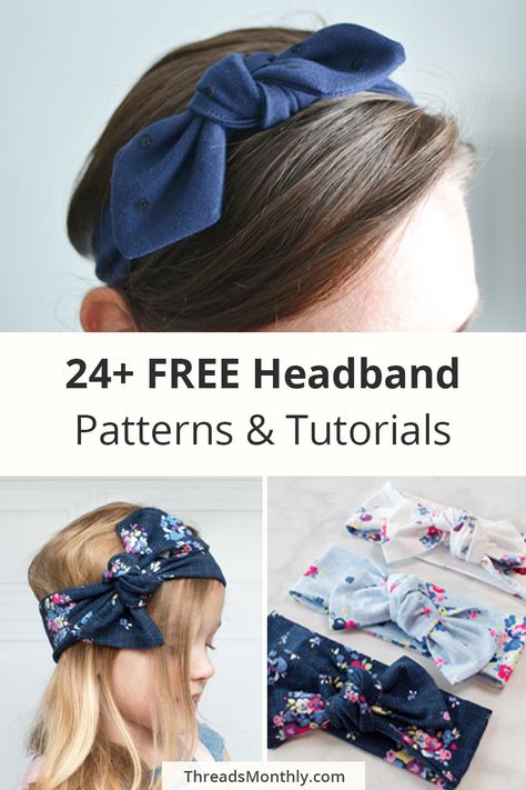 This post contains patterns and tutorials for 24+ headbands. All patterns are free and come as printable pdf templates. This sewing project idea is the perfect accessory to give as a gift for any holiday celebration. For example, easter, birthdays, christmas, etc. Free Sewing Patterns Hair Accessories, Easy Sew Hair Accessories, Hair Accessories Sewing Pattern, Diy Hairbands For Women, How To Sew Headbands, Sewing Hairband, Diy Headbands For Women, Sew A Headband, Sew Headbands