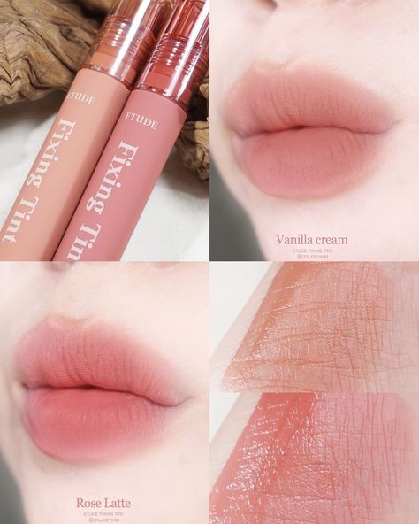 Etude Fixing Tint, Fixing Tint, Rose Latte, Warm Makeup, Makeup Illustration, Makeup Accesories, Ethereal Makeup, Soft Makeup, Makeup Swatches