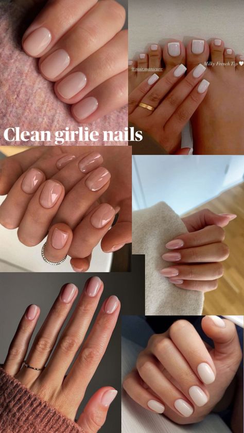 Nails, manicure, gel nails, press on, nail polish. Clean Girl Nail Inspo Short, Soft Life Nails, Clean Girl Gel Nails, Clean Girl Nails Short, Clean Nails Aesthetic, Clean Girl Aesthetic Nails, Aesthetic Nails Short, Clean Girl Vibes, Clean Girl Nails